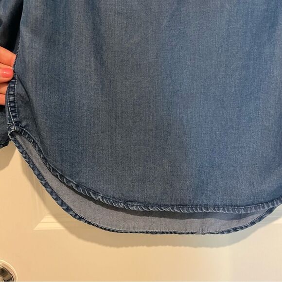 a new day Women's Chambray Popover Shirt Size Small 100% Lyocell Tunic Length - Picture 7 of 11